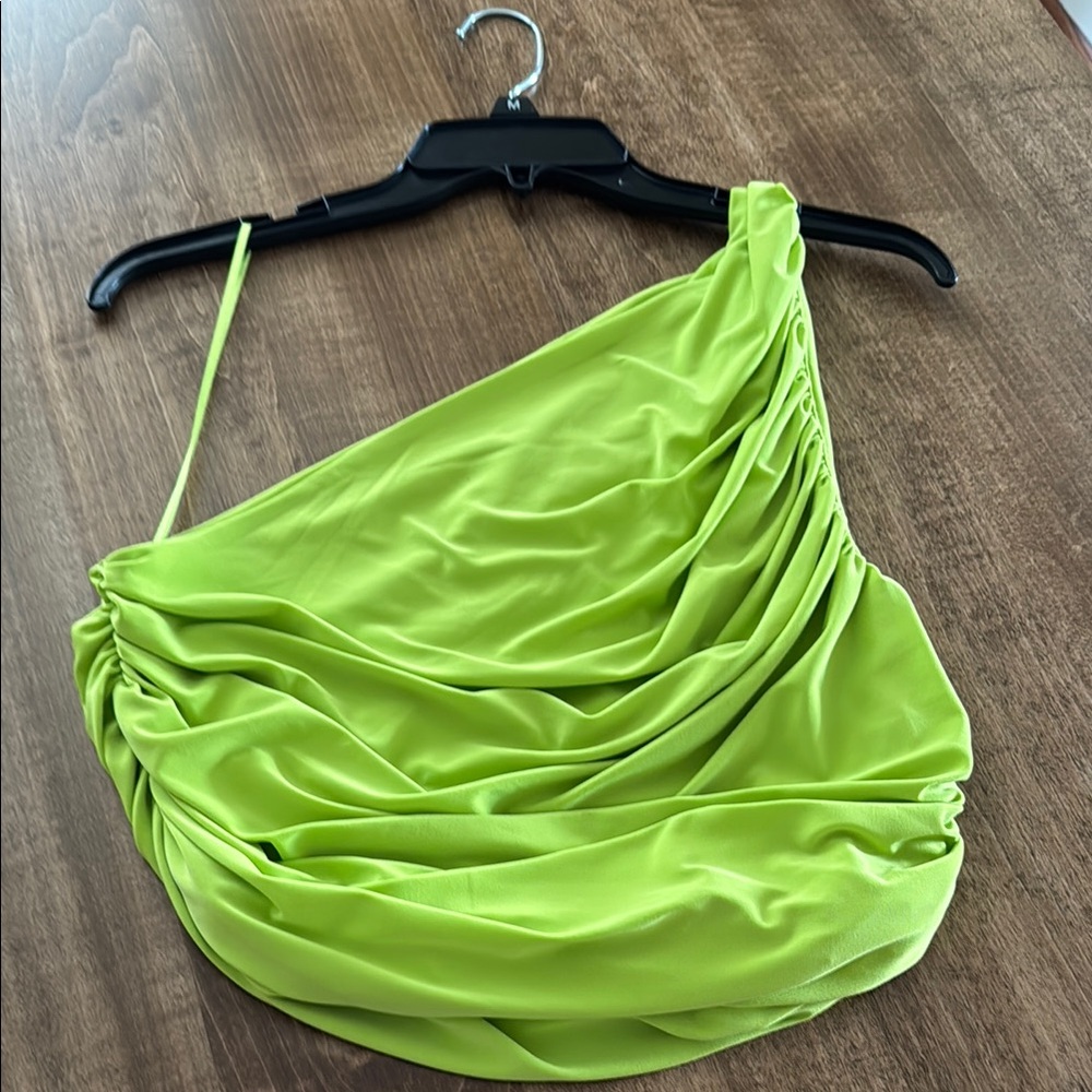 Lime Green One-Shoulder Top